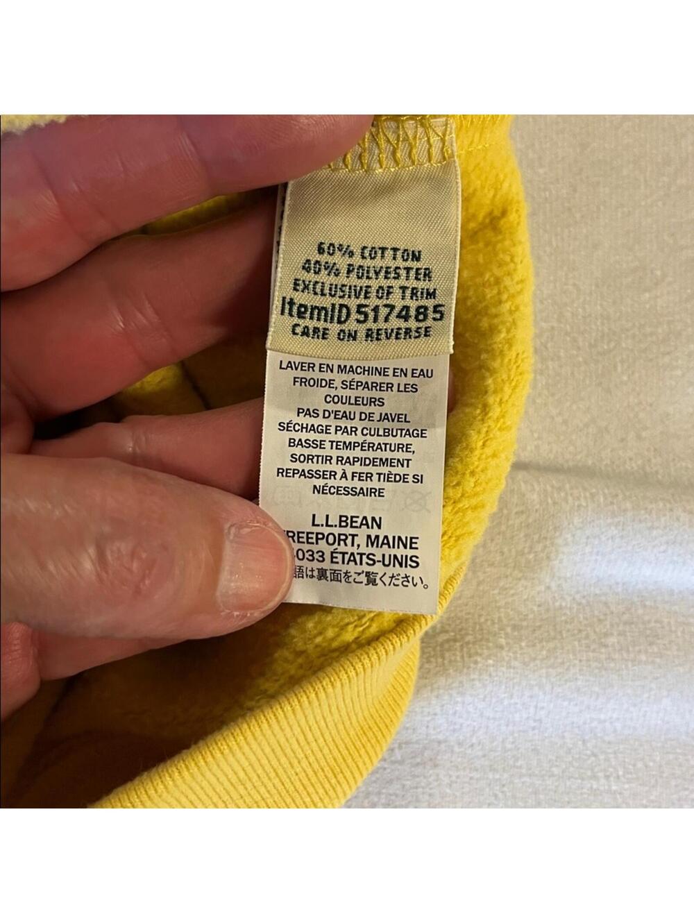 L.L. Bean spell out decal sweatshirt women *XL yellow crewneck pullover - Picture 7 of 9